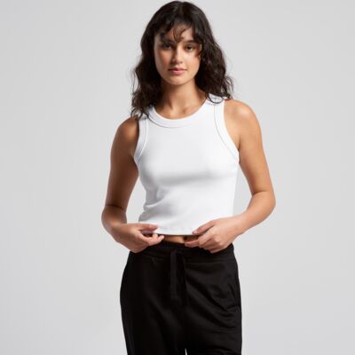 AS Colour Womens Organic Rib Crop Tank Thumbnail